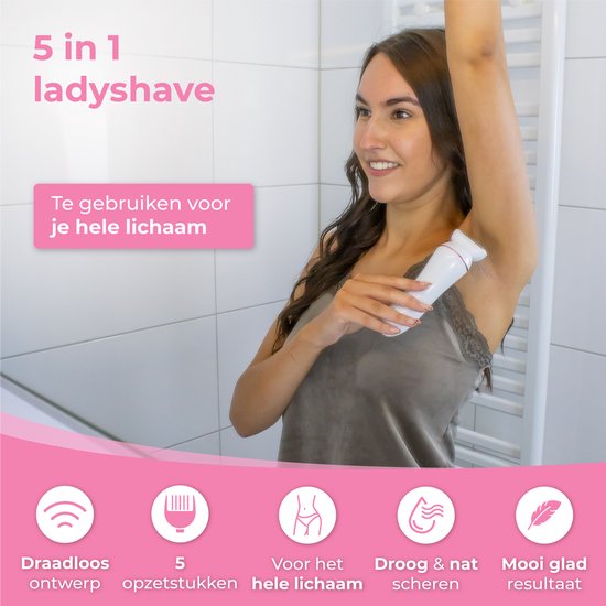 Nuvance - Epilierer Damen - Epilierer Gesicht - 5 Aufsätze - Epilierer - Gesicht Reiniger - Gesicht Epilierer weiblich - Epilierer - Usb wiederaufladbar