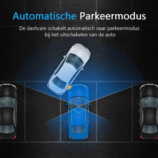 Tech Essentials® Dual Dashcam S1-Wifi für Auto - Mit Rückfahrkamera Universal - Full HD - Mit 64GB Micro SD Karte - Mit Nachtsicht - APP | Vorne und hinten