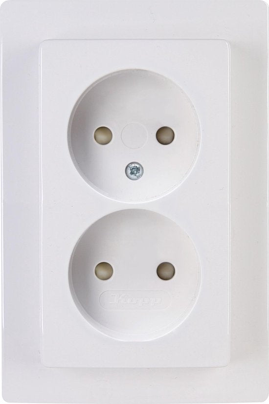 Kopp Paris Steckdose ohne Schutzkontakt - WCD - 2 Volt - 230 Volt - Arctic White