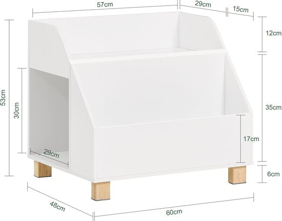SoBuy KMB54-W Kinderbuchregal - Weißes Regal für Spielzeug und Bücher
