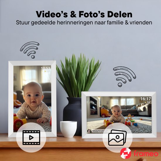 Denver Digitaler Fotorahmen 15,6-Zoll - XL - Full HD - Frameo App - Fotorahmen - WiFi - 32GB - IPS-Touchscreen -PFF1504