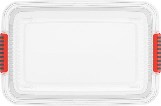 Kis K Latch Box L - Aufbewahrungsbox mit Deckel - 43L - 59x39x28 - Transparent/Orange Clips