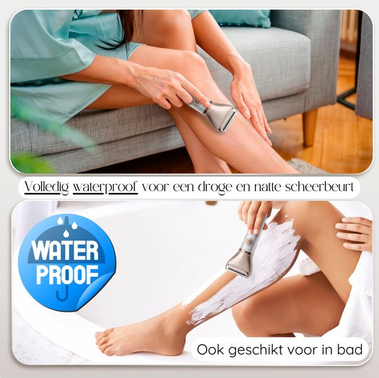2-in-1 Ladyshave + Extra Scherkopf - Gesicht - Achseln - Beine - Bikinizone - Rasierer Frauen - Elektrischer Epilierer - Gesichtshaarentfernung Damen - Trimmer Frauen - Ladyshaves Bikini - USB Wiederaufladbar