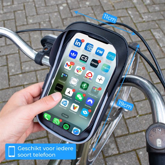 Nuvance - Handyhalterung Fahrrad - GSM Halterung für Fahrrad, Fatbike, Roller & Motor Lenker - Wasserdicht - 360 Grad Drehung - Fahrradhalterung für Smartphones