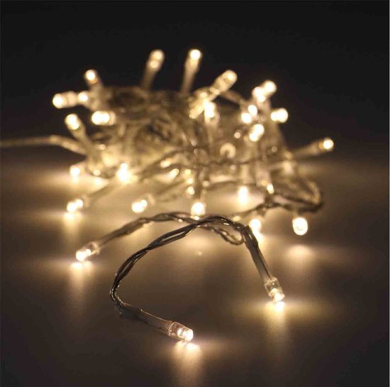 LED-Leuchten - 180 LED - 13,5 Meter - Warmweiß - Transparentes Kabel