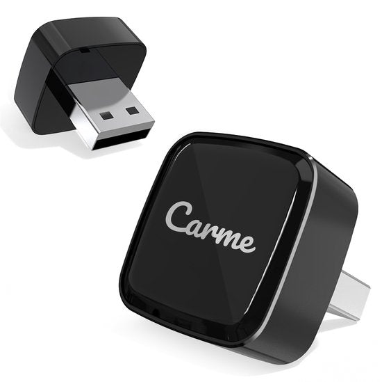 CarMe Ultra Mini 2-in-1 CarPlay Dongle - Drahtloses CarPlay & Android Auto - USB-A & USB-C - Android Auto Dongle - Schwarz