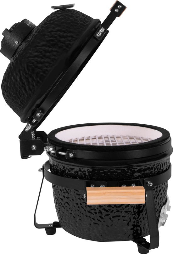 VONROC - BBQ - Kamado - 13" - Mit Schutzhaube, Tellereinleger & Sockel - Holzkohlegrill - Keramik