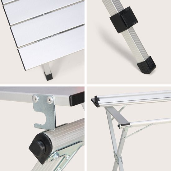 TRVLMORE Campingtisch - 120x70x70cm - Leichtgewicht mit Aluminiumrahmen - Klapptisch verstellbar - Campingtisch - Klapptisch - Schwarz