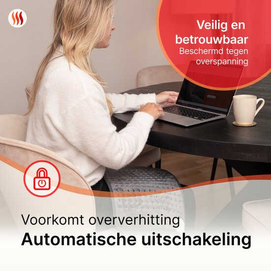Seranova Electric Heat Pad für Rücken, Füße, Nacken, Schultern, Bauch - Heizkissen - Heizkissen - Waschmaschine - 40x30cm - Dark Grey