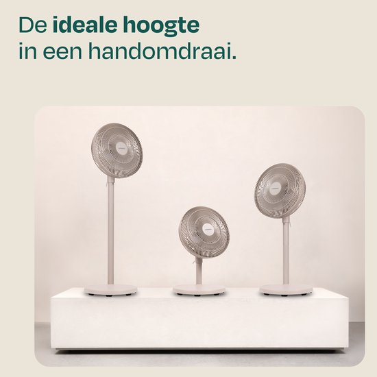 VONROC Bodenventilator – 3 Geschwindigkeitsstufen – inkl. Fernbedienung – Timer – in 3 Höhen verstellbar – beige