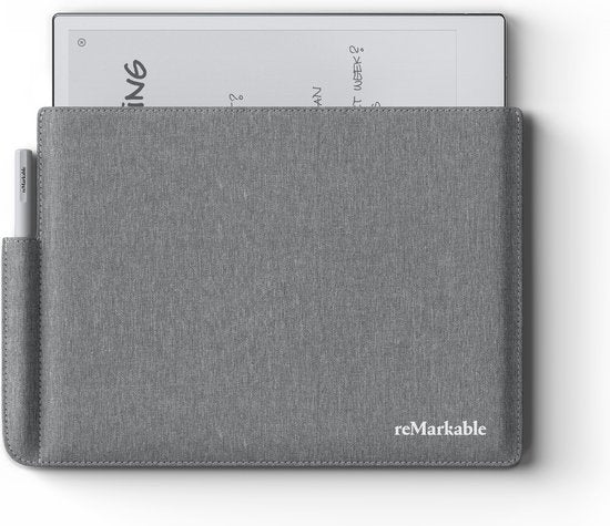 reMarkable - Schutzhülle für Papiertabletts - dünnes Design & mit Stifthalter - weiches Innenfutter - für sicheren Transport und Aufbewahrung - graues Polymer