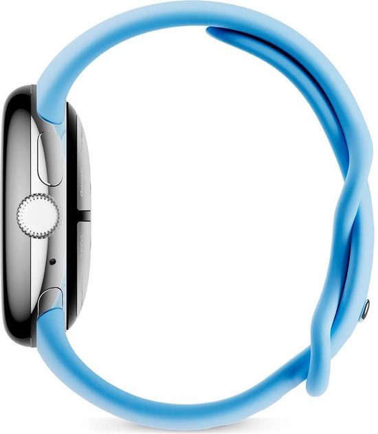 Google Pixel Watch 2 - Silbernes Gehäuse - Blaues Sportband - GPS - 5ATM - Fitbit-Funktionen - 24 Stunden Akku - AMOLED-Bildschirm