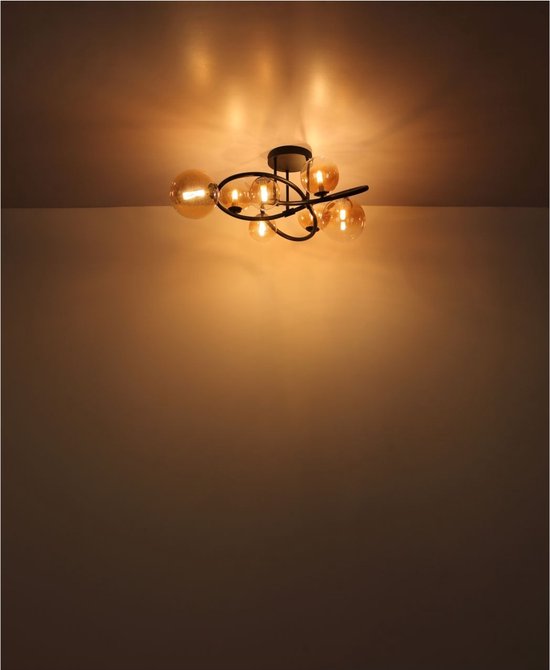 Globo - Hängeleuchte - Tuberius - Messing schwarz - Glas Metall - Ø 65cm - G9 - 56141-8H