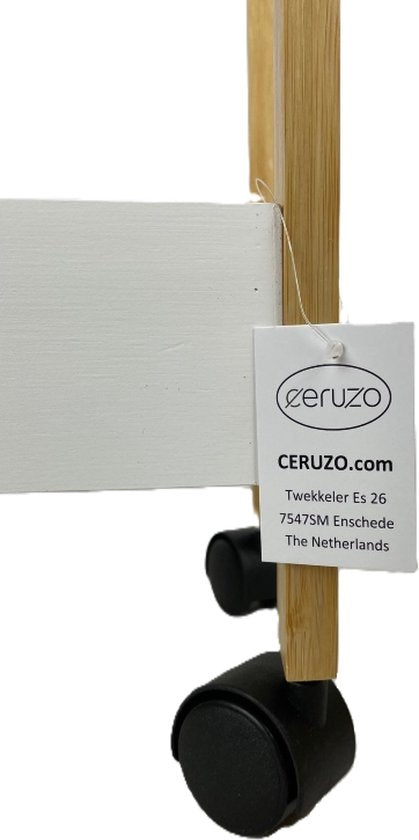 Ceruzo Aufbewahrungswagen - Mobiles Küchenregal - 3 Etagen-Bambus und MDF -inkl. Räder 29x20xH80 cm