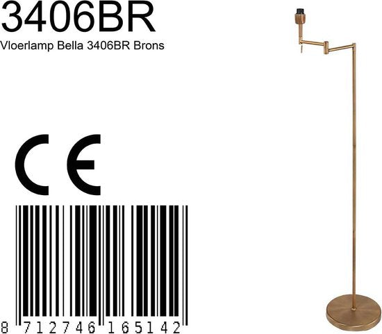 Mexlite Stehleuchte Bella - Bronze - Metall - 45 cm - E27 Fassung - 3406BR
