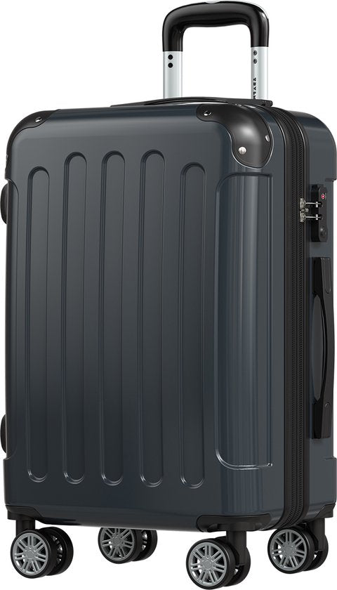 TRVLMORE Handgepäck Koffer - 45L - TSA Zahlenschloss - Leichtgewicht - erweiterbar - Trolley - 54x36x22cm - Dunkelgrau