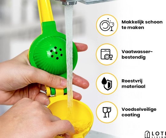 Loti Living Zitruspresse - Zitronenpresse - Manuelle Zitronenpresse - Gelb/Grün