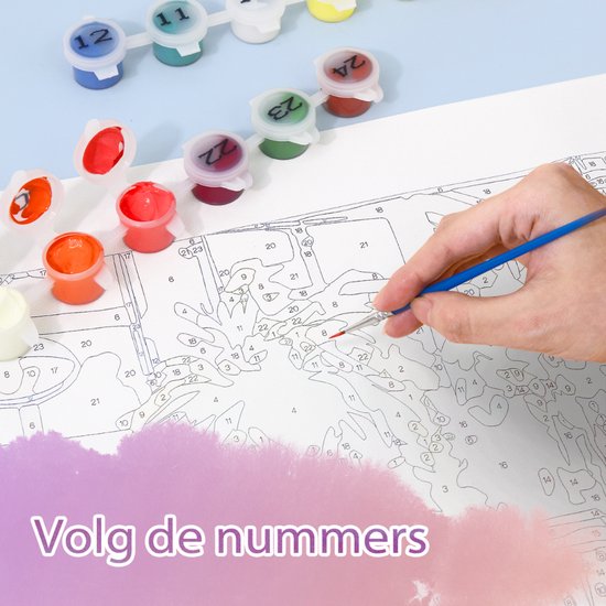 Rubye® Malen nach Zahlen Erwachsene - Kanalhaus - Inklusive Farbe und Pinsel - Leinwand Malen nach Zahlen - 40x50cm