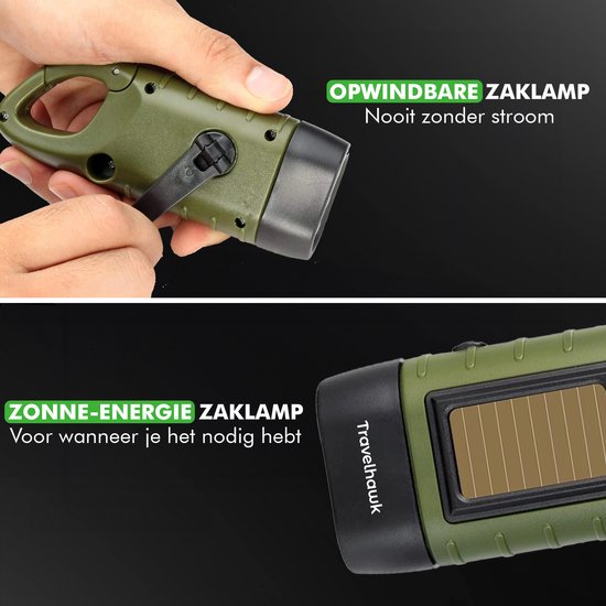 Travelhawk Rückspulbare Taschenlampe - Led Pinch Cat mit Dynamo - Manuell ohne Batterie aufladbar - Notfallset