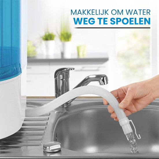 Vonia Mini Washer - Kleine Waschmaschine - Mit Wäscheschleuder und Top-Loading - Waschkapazität 2,6 kg - Energieeffizient - Weiß/Blau
