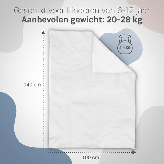 CozySense® Gewichtsdecke Kind 2,4 kg - Gewichtsdecke - Gewichtsdecke mit GLASS-Flow® Druckverteilung - Waschbarer Bezug - Hypoallergen - Weiß