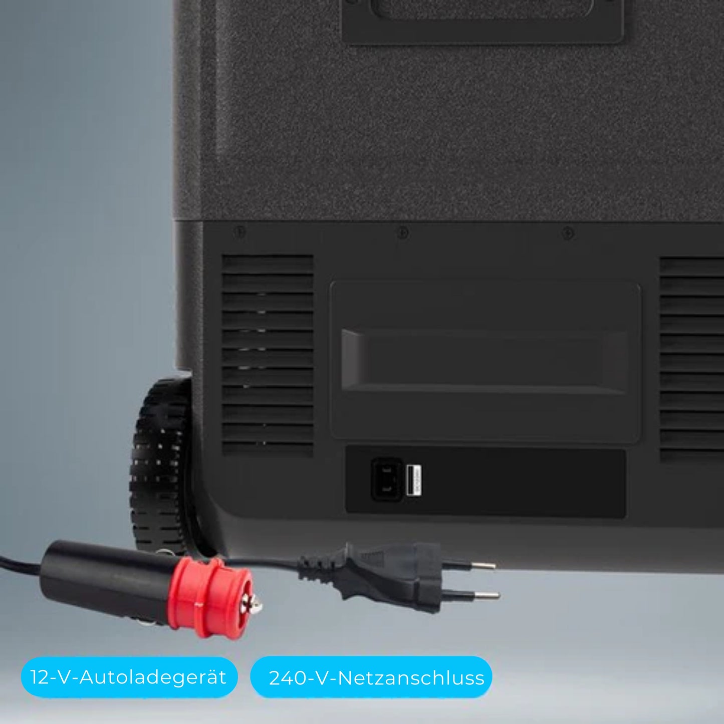 Auronic Electric Cool Box - Kompressor - Mit Rädern - 12V 230 Volt - Auto - 50L - Schwarz/Grau