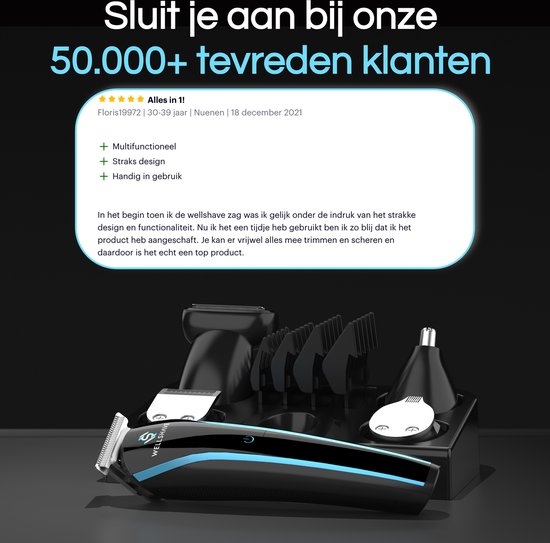Wellshave 5 in 1 Barttrimmer Männer - Trimmer Bart und Körper - Bodytrimmer Männer - Bodygroomer Männer