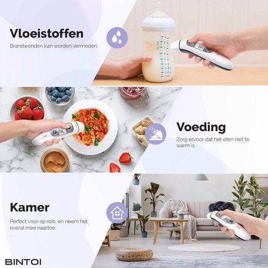 Bintoi® Stirnthermometer - Temperaturanzeige - Fieberthermometer für Erwachsene und Babys - Infrarot-Thermometer Körper - Digitales Stirnthermometer