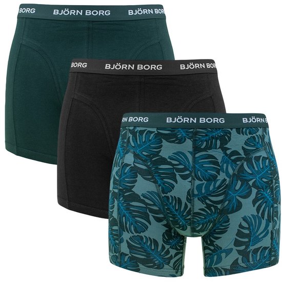 Björn Borg Cotton Stretch Boxershorts - Größe S - Herren Boxershorts mit normaler Länge (3er-Pack) - mehrfarbig