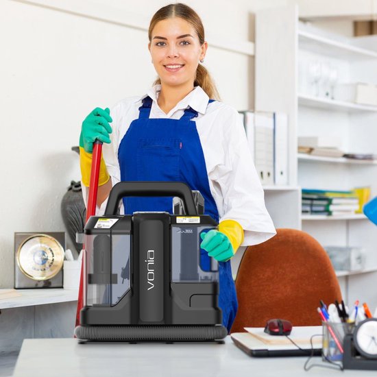Vonia Teppichreiniger - Fleckenreiniger - Sofareiniger - Reinigungsmaschine - Polsterreiniger - 450W - Schwarz