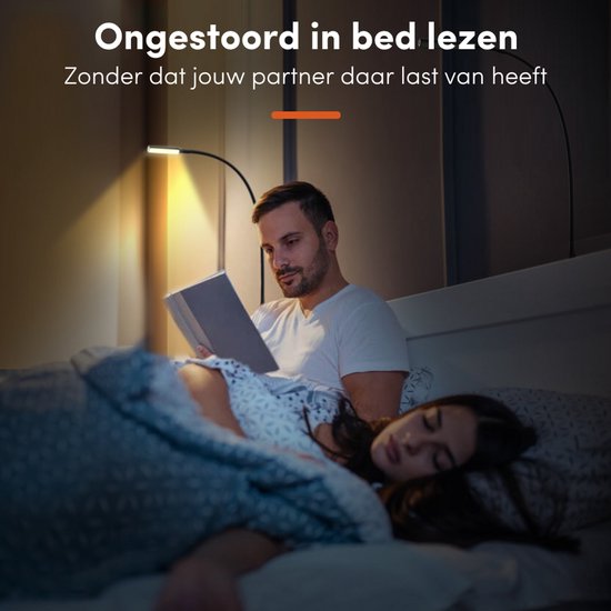 Nolt Leselampe für das Bett - Nachtlicht dimmbar - 2 Bettlampen - Bettlampe für das Schlafzimmer - Leselampen für das Kopfteil - Leselampe für Erwachsene