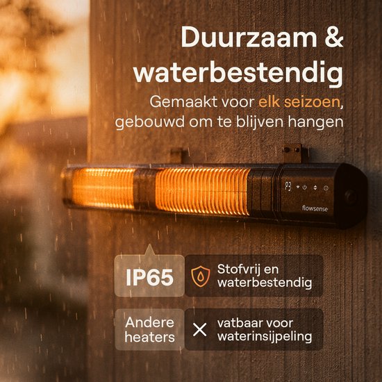 Flowsense Heater - Terrassenheizungen 3000W - Elektrische Pendelheizung - Infrarotheizung - Für 35m2 Flächen - Innen & Außen - Inkl.