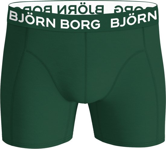 Björn Borg Cotton Stretch Boxershorts – Größe XXL – Herren-Boxershorts in normaler Länge (7er-Pack) – grün – schwarz – blau – schwarz – blau – schwarz – blau
