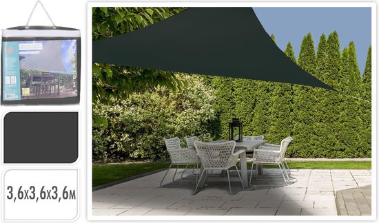 Pro Garden Schattentuch Dreieck Dunkelgrau - 3,6x3,6x3,6m