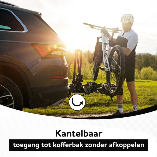 Outbee Fahrradträger - Fahrradträger Elektrofahrräder 2 - Fahrradträger Anhängerkupplung - Mit Nummernschildhalter - Schwarz