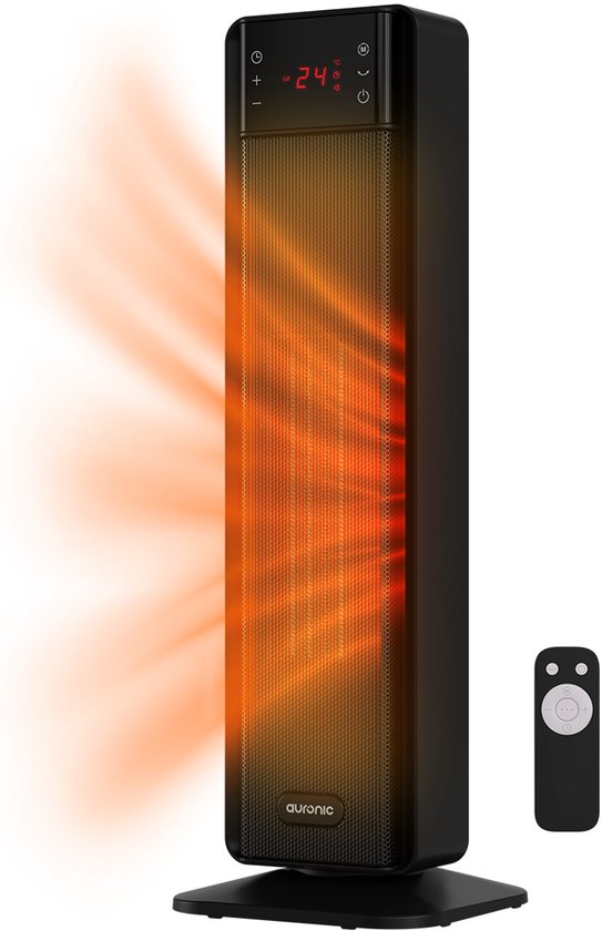 Auronic Elektroherd - Keramischer Herd - Turmherd - 2000W Heizleistung - Schwarz