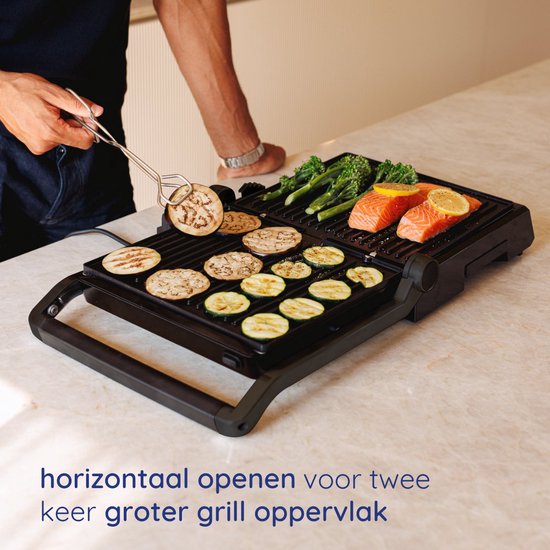 Safecourt Kitchen Contact Grill 3-in-1 - Toaster & Grillplatte - Abnehmbare Platten - PFAS-frei - Schwarz