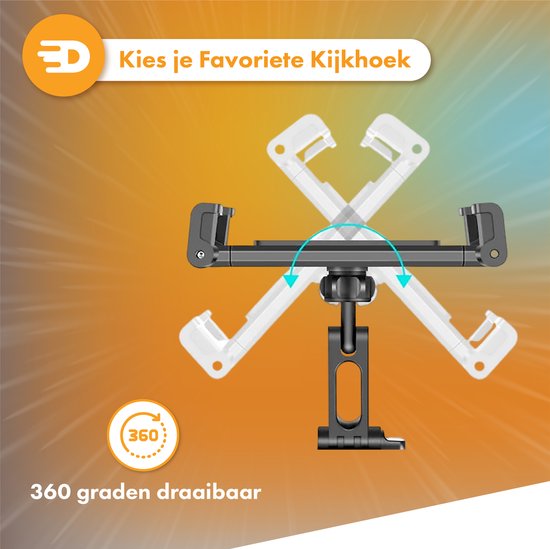 Tablet-Halter Auto - Kopfstütze - 360 Grad drehbar - Geeignet für Tablet, Telefon und mehr