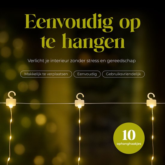 Giftmas Lichtvorhang - 200 LEDs Warmweiß - 1x2M - Für Tür oder Durchgang - Innen und Außen - Fernbedienung - Stimmungsvolle Lichter