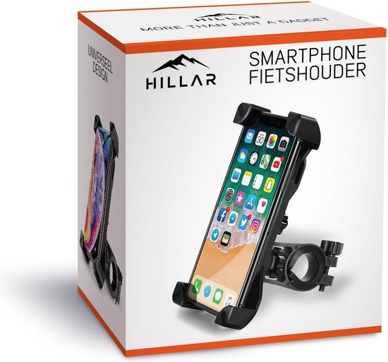 Hillar Smartphone Halter - Für Fahrrad - Universal - Max. Handygröße 189 × 98 × 12 mm - Schwarz