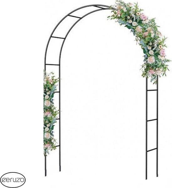Ceruzo Rosenbogen 140 x 240 cm - Kletterhilfe aus Metall für Rosen und Kletterpflanzen - Pulverbeschichteter Rahmen