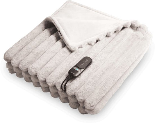 Duux Yentl Striped Electric Heat Blanket 200x200 cm - 9 Einstellungen - Grau