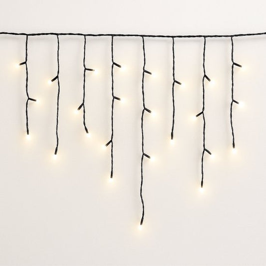 FlinQ 144 LED-Eiszapfenlichter warmweiß - Weihnachtsbeleuchtung - Weihnachtsbeleuchtung für den Außenbereich - warmweißes Licht - 14 Meter (4,2 Meter Lichter)