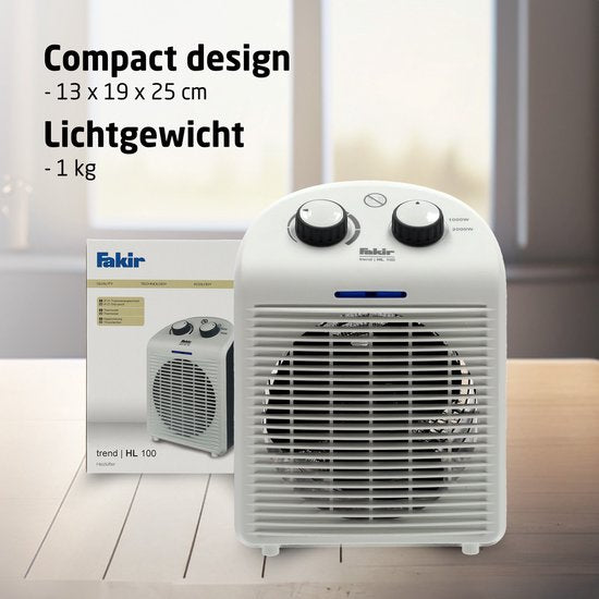 Fakir Trend HL 100 Elektroherd - Heizung mit Gebläse - Weiß/Grau