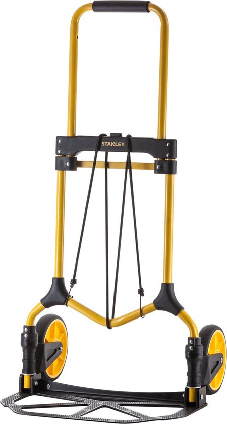 Stanley Faltbarer Trolley FT582 - Tragfähigkeit bis zu 90KG - Transportwagen - 50 x 45 x 98 CM - Leichtes Aluminium - Schwarz/Gelb