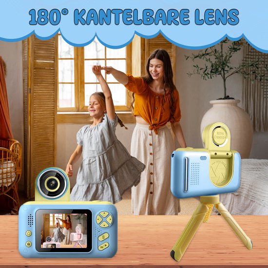K&L Digitale Kinderkamera Kinder - Kinder Vlog Kamera - Kinderkameras Digital - Kameras Kinder - Kinderkamera - Blau