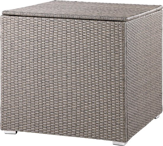 Casaria Polyrattan-Kissen-Box - 318 L mit Deckel - 75x75x70cm Beige