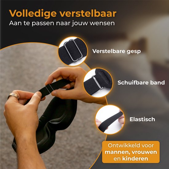 Nuvance - Verstellbare Schlafmaske - 100% Verdunkelung - Atmungsaktiver Memory Foam - für Männer, Frauen und Kinder - Augenmaske Schlaf
