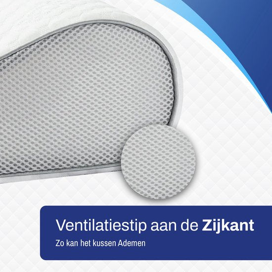 Sleeptight Ergonomisches Kissen Nackenschmerzen - Anti-Schnarch-Kissen Orthopädisch - Kühlendes Apnoe-Kissen - Mittelweicher Memory-Schaum - Seitenschläfer - 60x40x12cm