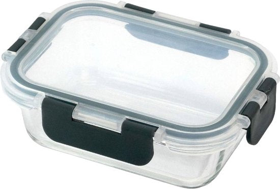 Ceruzo Meal Prep Trays - 5 Stück Frische-Schalen - Borosilikatglas- Luftdicht- 21,5 x 16 x H6,6 cm